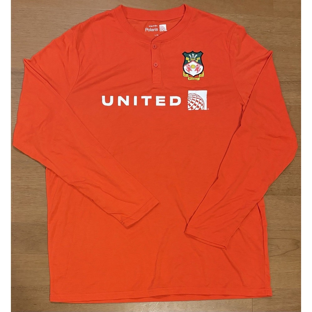 Wrexham AFC Long Sleeve Jersey – Men's L / XL – United Airlines Polaris – RPET
